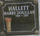 Gravestone of Harry Douglas Hallett